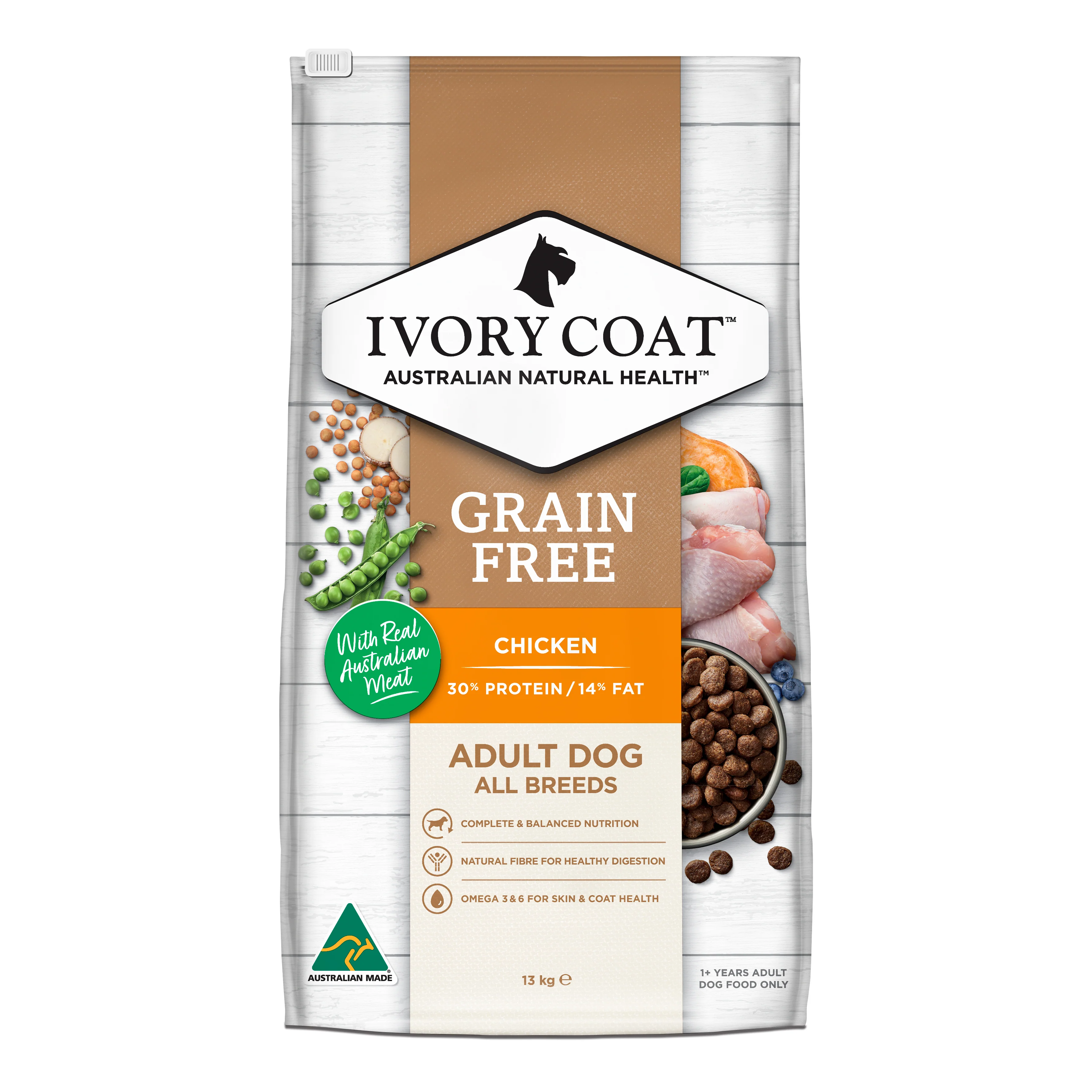 Ivory Coat dog food pack